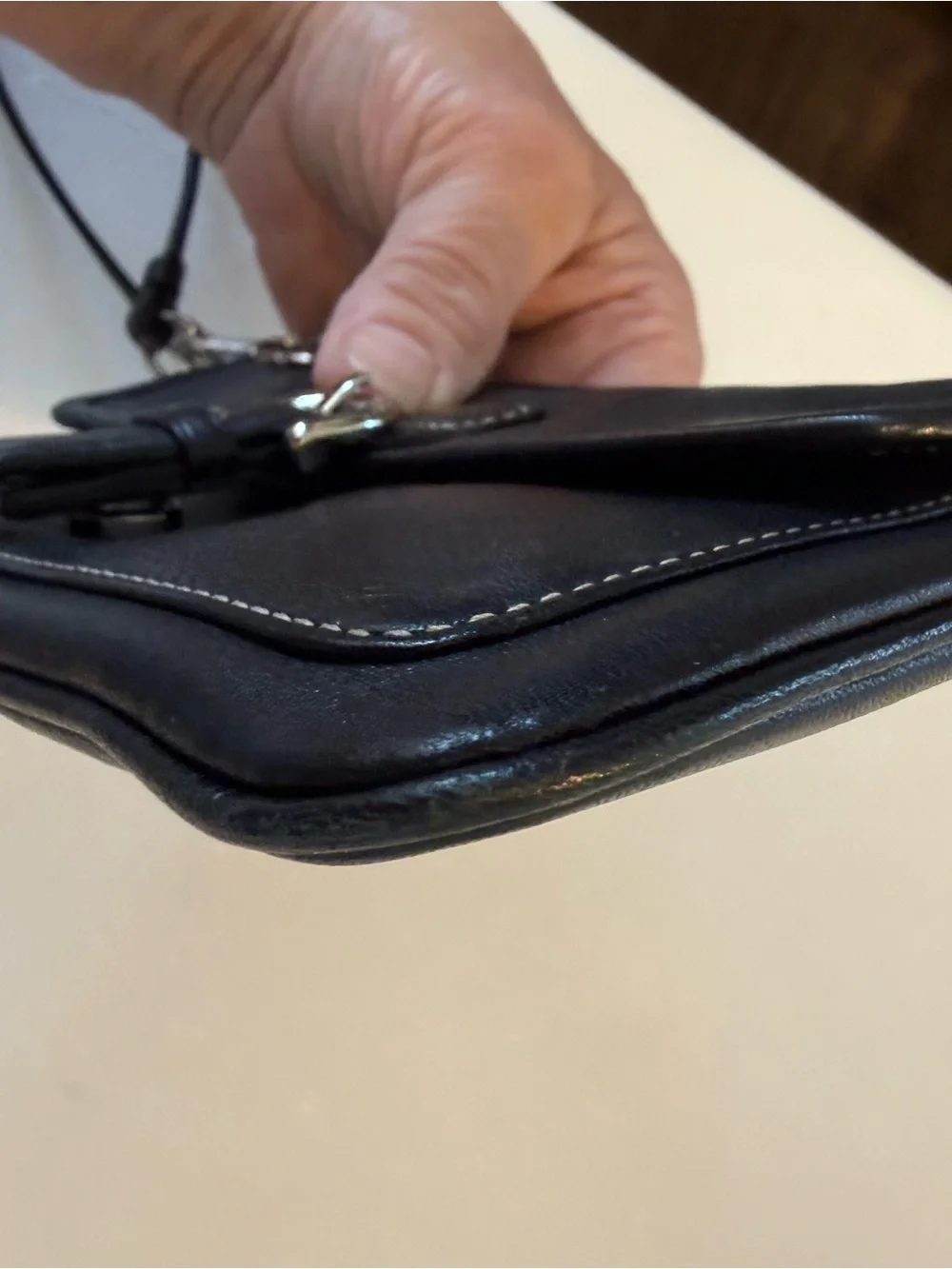 Vtg Coach Bleecker Black Leather Clutch Wristlet Wallet Silver Hdwr. Pristine!!